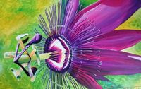 Passionsblume - Acryl auf Leinwand - 120cm x 40cm